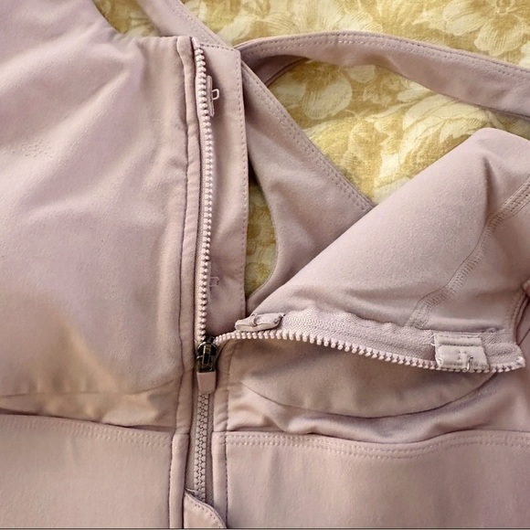 FABLETICS High impact On the Go No-Bounce Sports Bra Zip-Up Long Line Pink XS - Picture 8 of 9